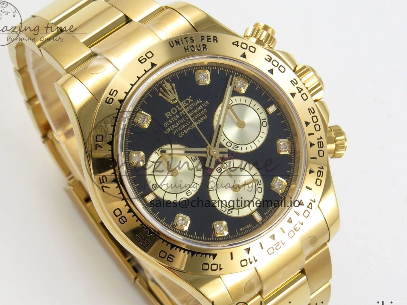 Clone Dial 1:1 YG Edition Daytona Bracelet Super Black Best DD4131 Diamonds YG 126508 on YG Clean 0307